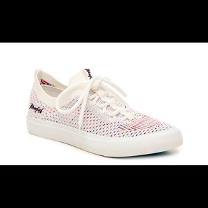 NWT! White and multi fabric slip on sneaker